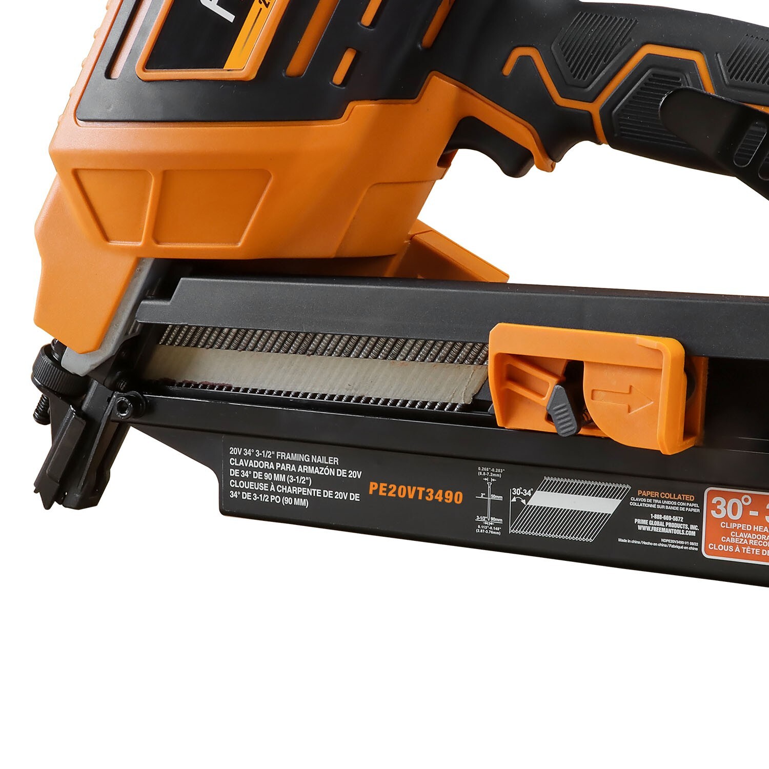 Freeman 20V Cordless 34 Degree Framing Nailer – 750 Shots/Charge *Mfr Direct*
