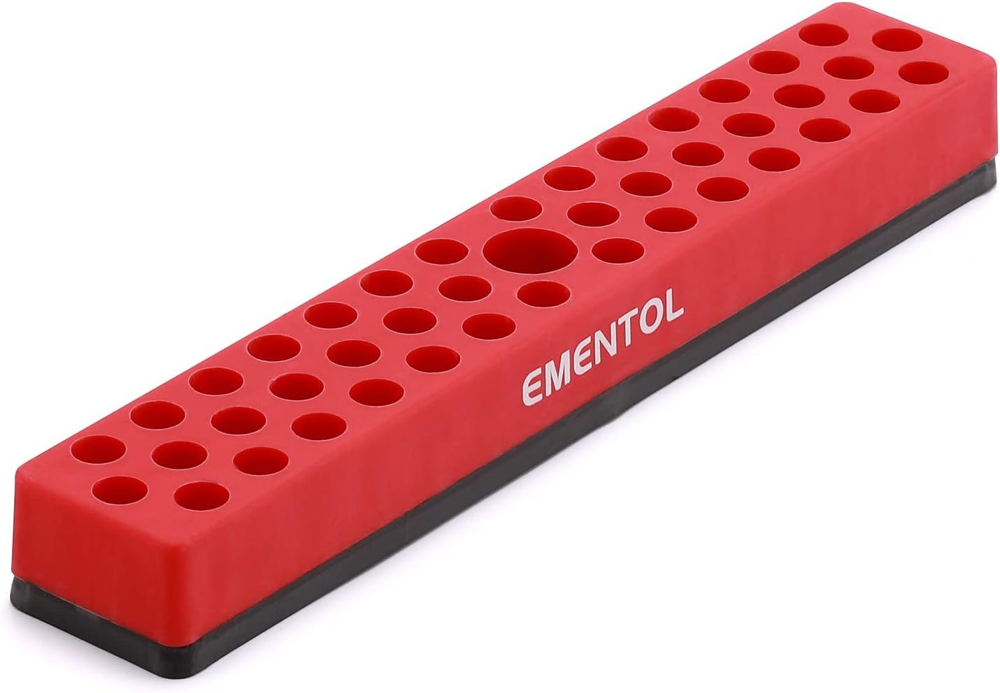 EMENTOL 1/4&Prime; Magnetic Bits Holder – Red, 43PCS Hole, Bit Hex Holder, Red