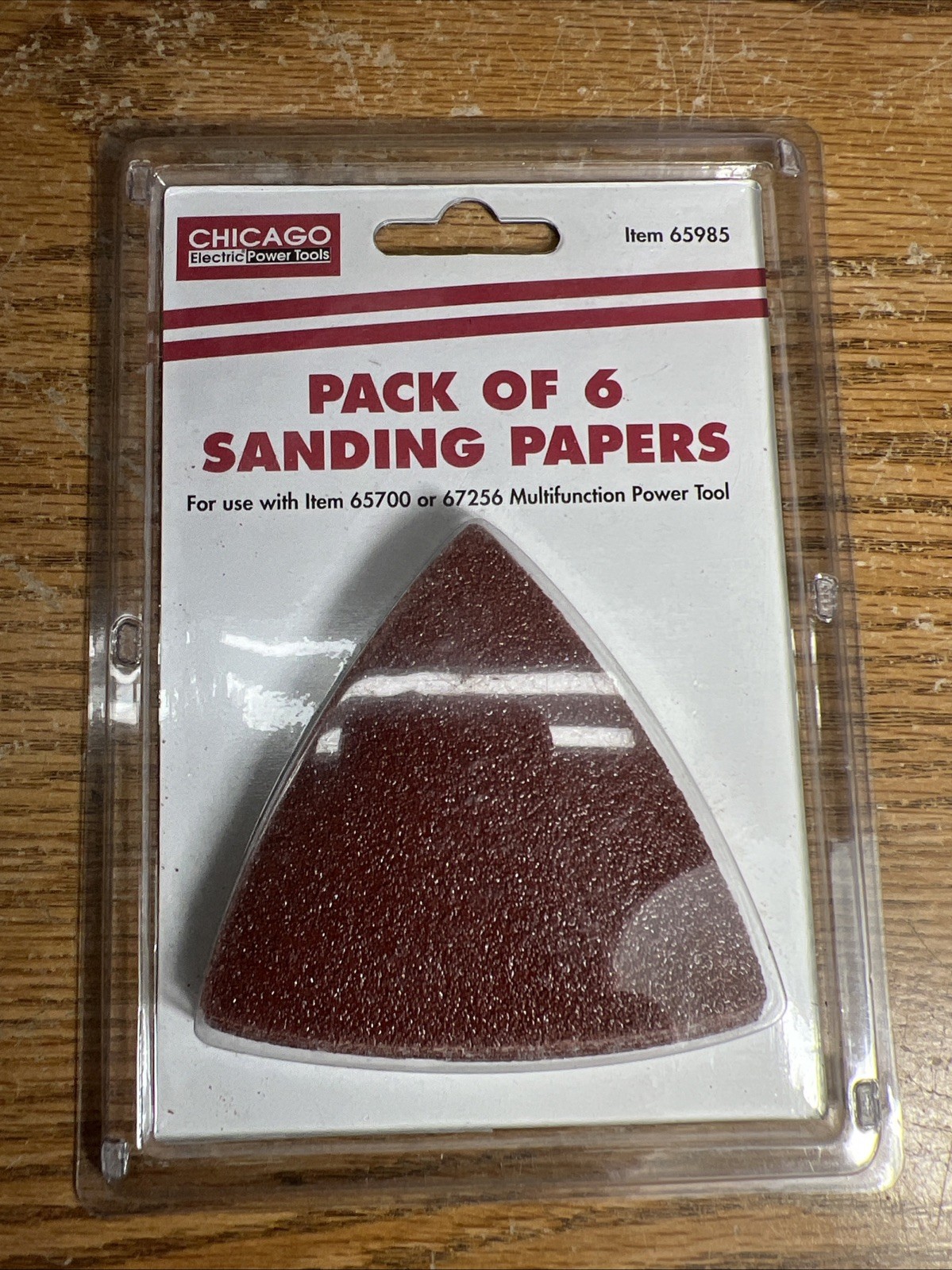 Chicago Electric Power Tools Pack of 6 Sanding Papers #65985