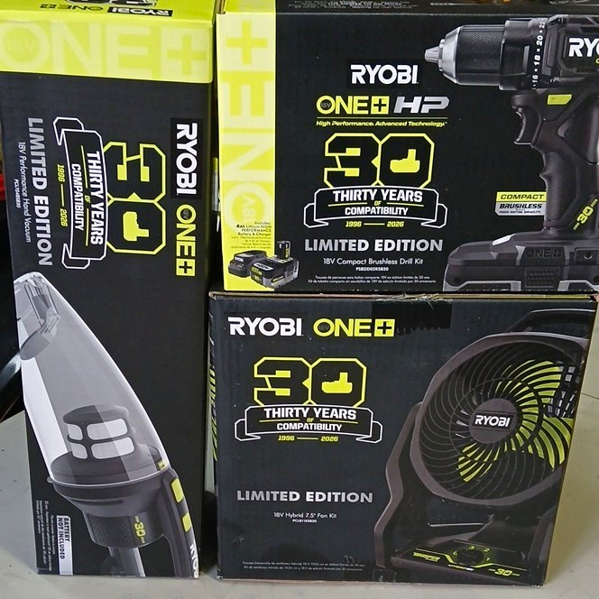 RYOBI ONE+ HP 18V Brushless Compact Drill/Driver & Hybrid Fan 2-Tool & Vacuum