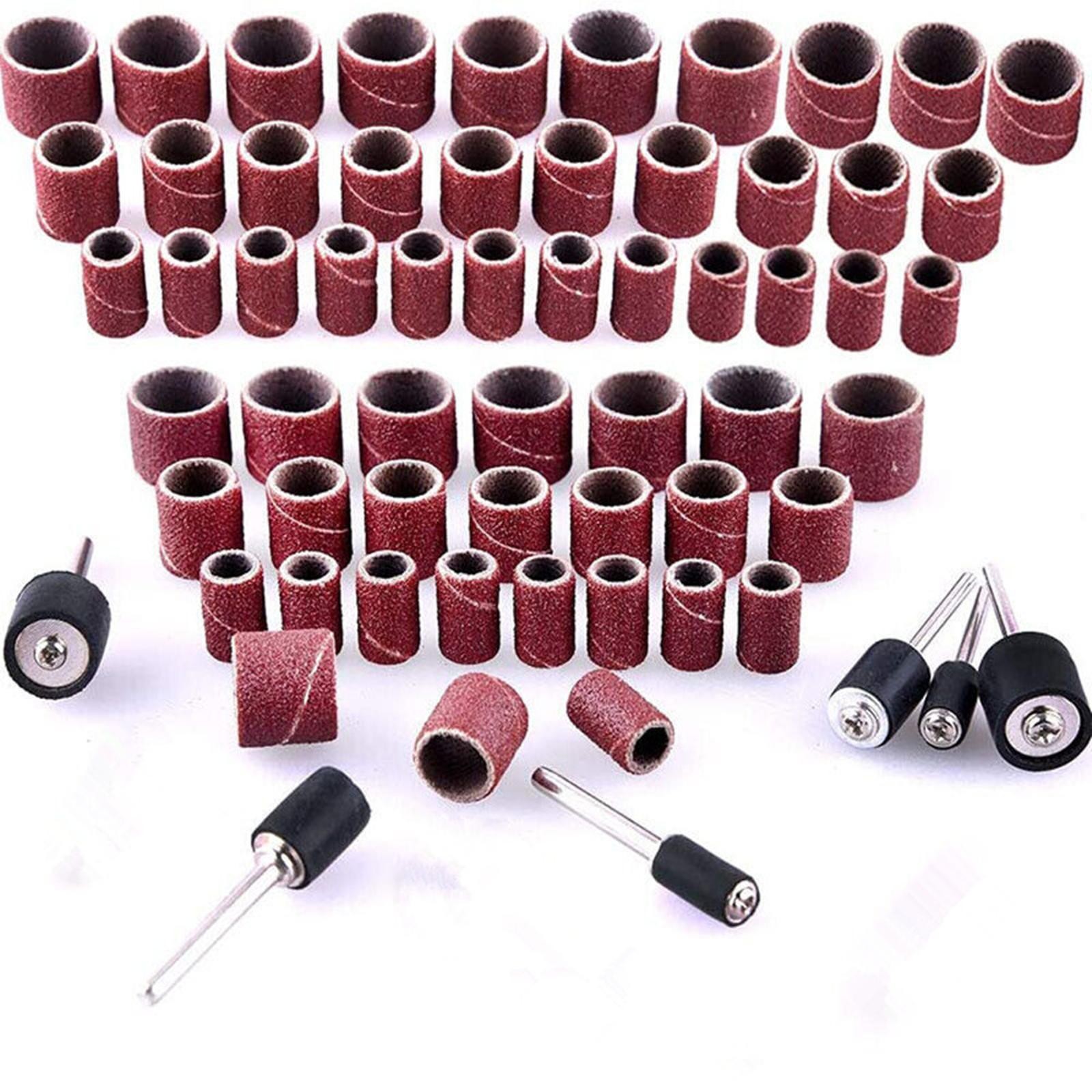 384Pcs Drum Sanding Kit 80# 120# 240# 600# Grit Nail Drill Bits For Dremel Tool