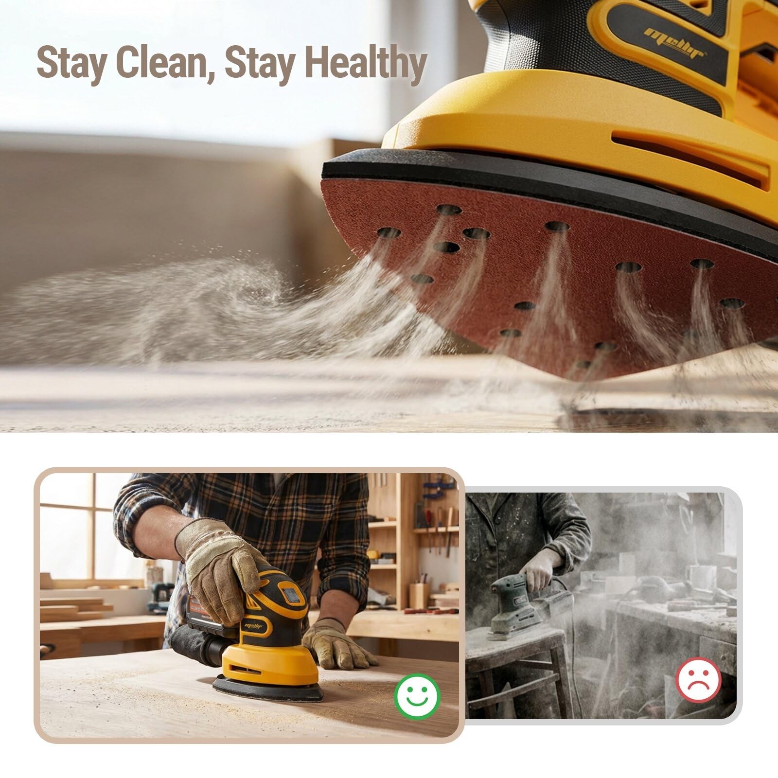 Detail Sander Brushless Cordless 12,000 OPM Compatible with Dewalt 20V MAX