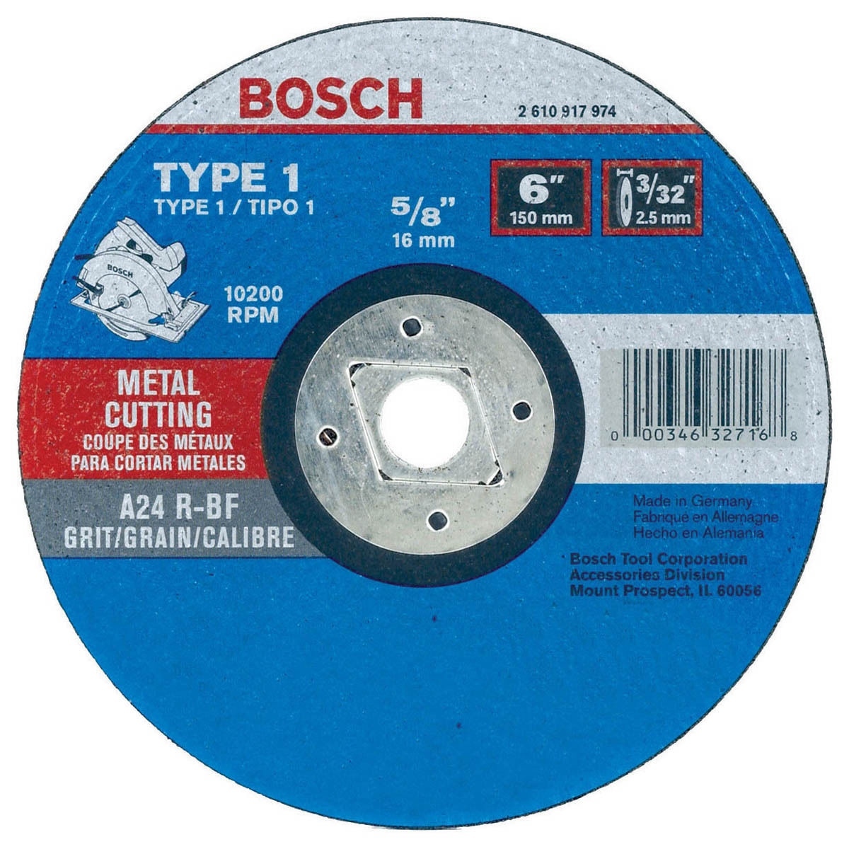 Bosch Cc1C700 – 7 In. X 1/8 In. Type 1A Circular Saw Concrete/Masonry Wheel