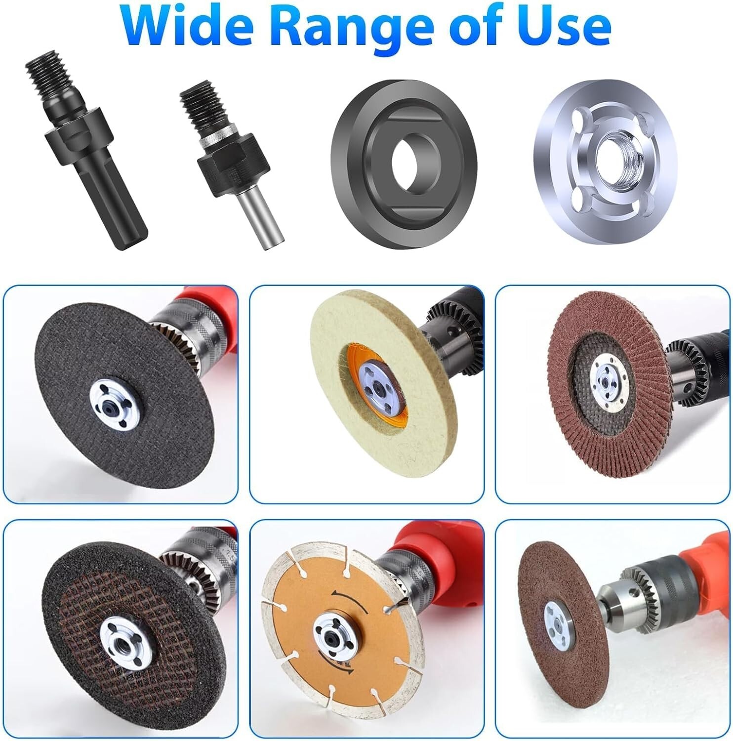 Angle Grinder Electric Drill Conversion Kit Flange Nuts w/ Connecting Rod Wrench