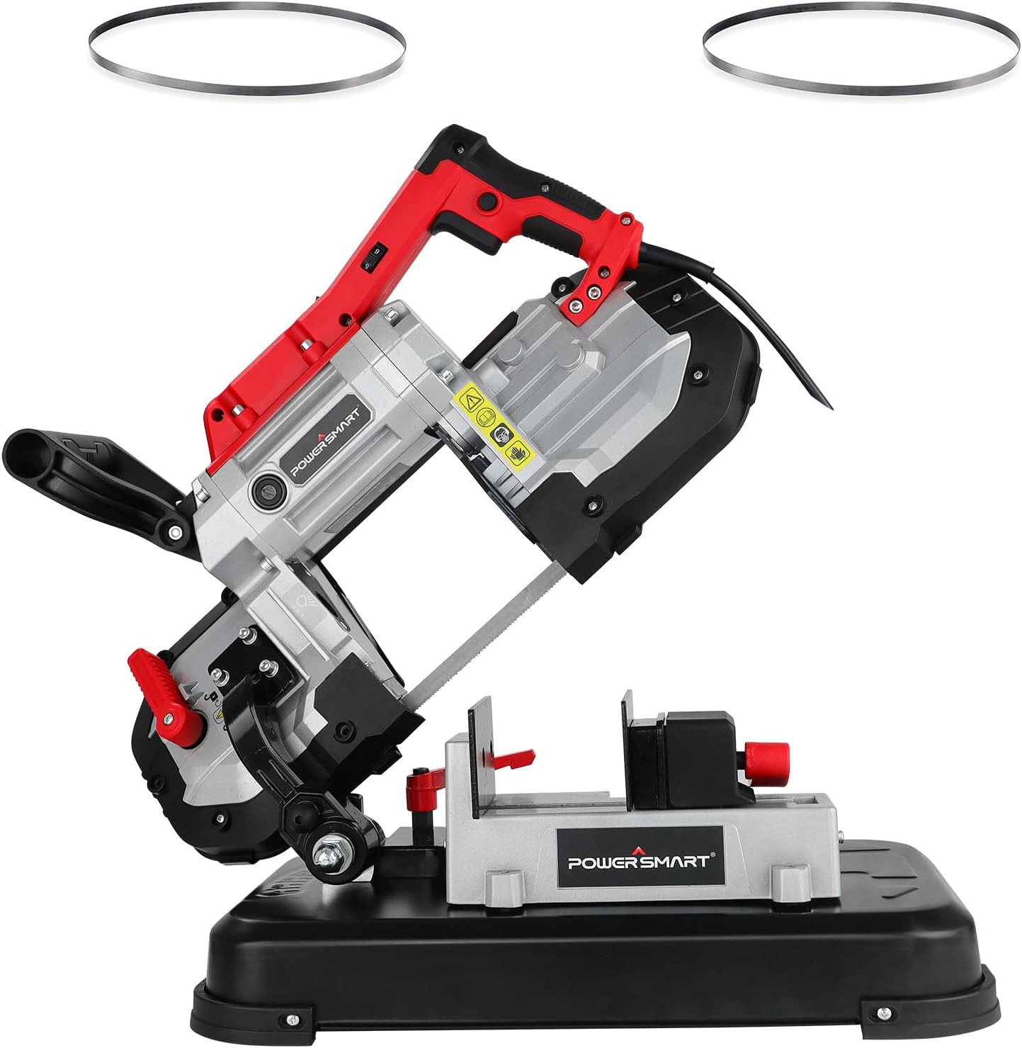 Powersmart Portable Band Saw with Removable Alloy Steel Base, 10Amp 1100W Motor