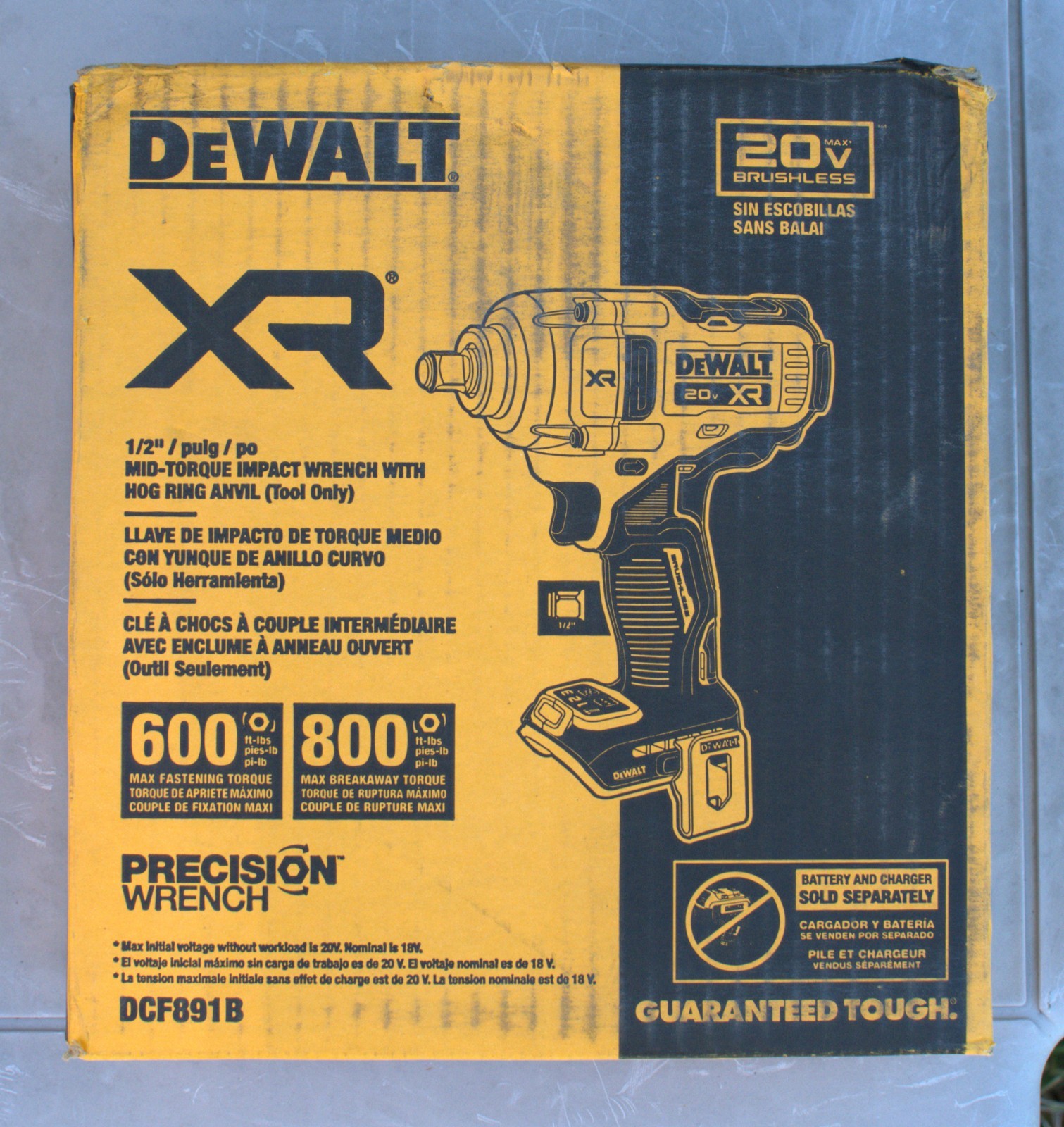 Dewalt 20V XR Brushless ½-inch Impact Wrench (DCF891B) – Tool Only – NOS