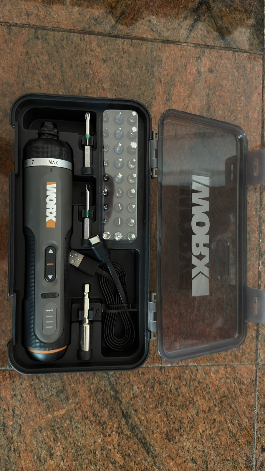 WORX 4V Cordless Screwdriver Kit WX242 Black/Silver – Open Box