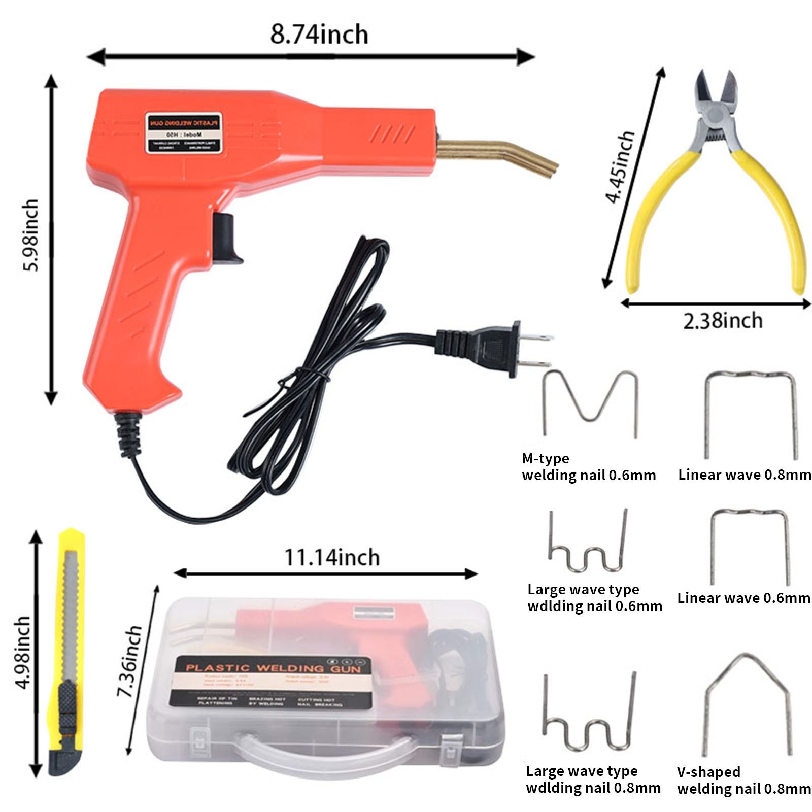 Professional 110V Hot Stapler Gun Plastic Welder Car Bumper Repair Welding Kit