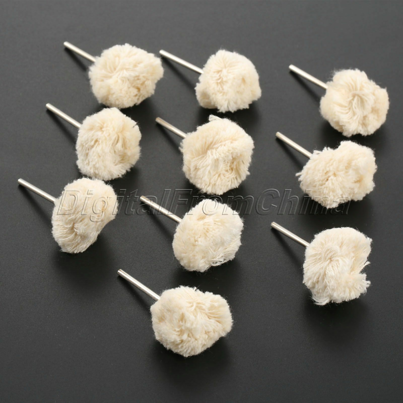 10pc 22mm Wool Yarn Polishing Buffing Wheel Brush 2.35mm Shank Craft Rotary Tool