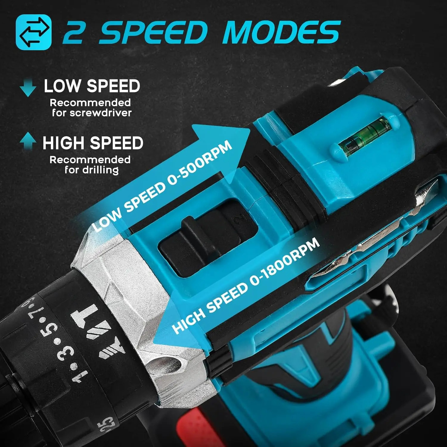 36Vf Cordless Drill Set, Power Drill29Pcs with 3/8 Inch Keyless Chuck25 3 Clutch