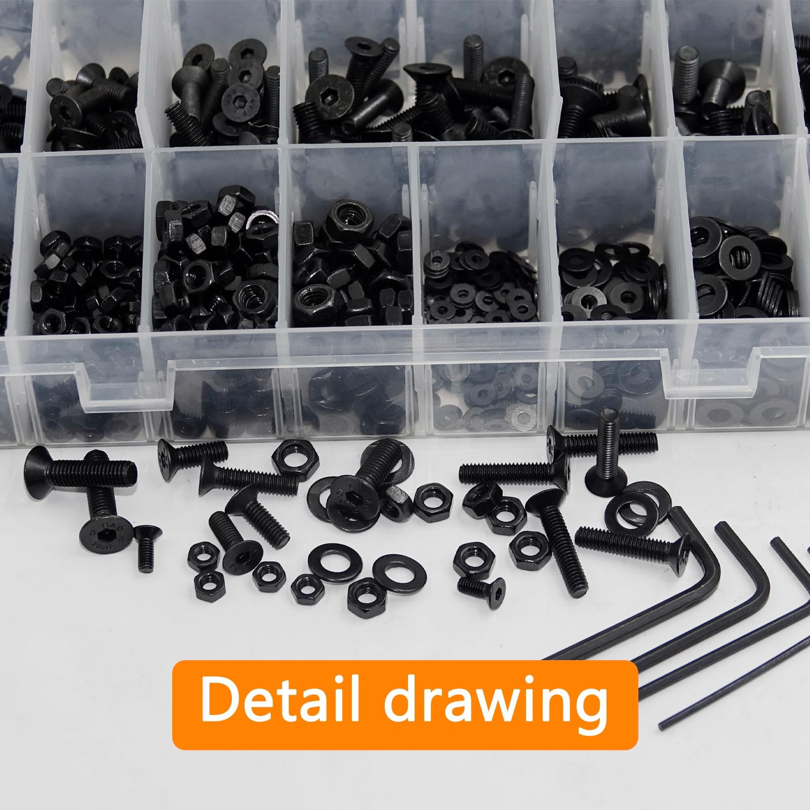 1715Pcs M2 M3 M4 M5 Screw Kit – 3D Printer Mini M2/3/4/5-1715Pcs, Black