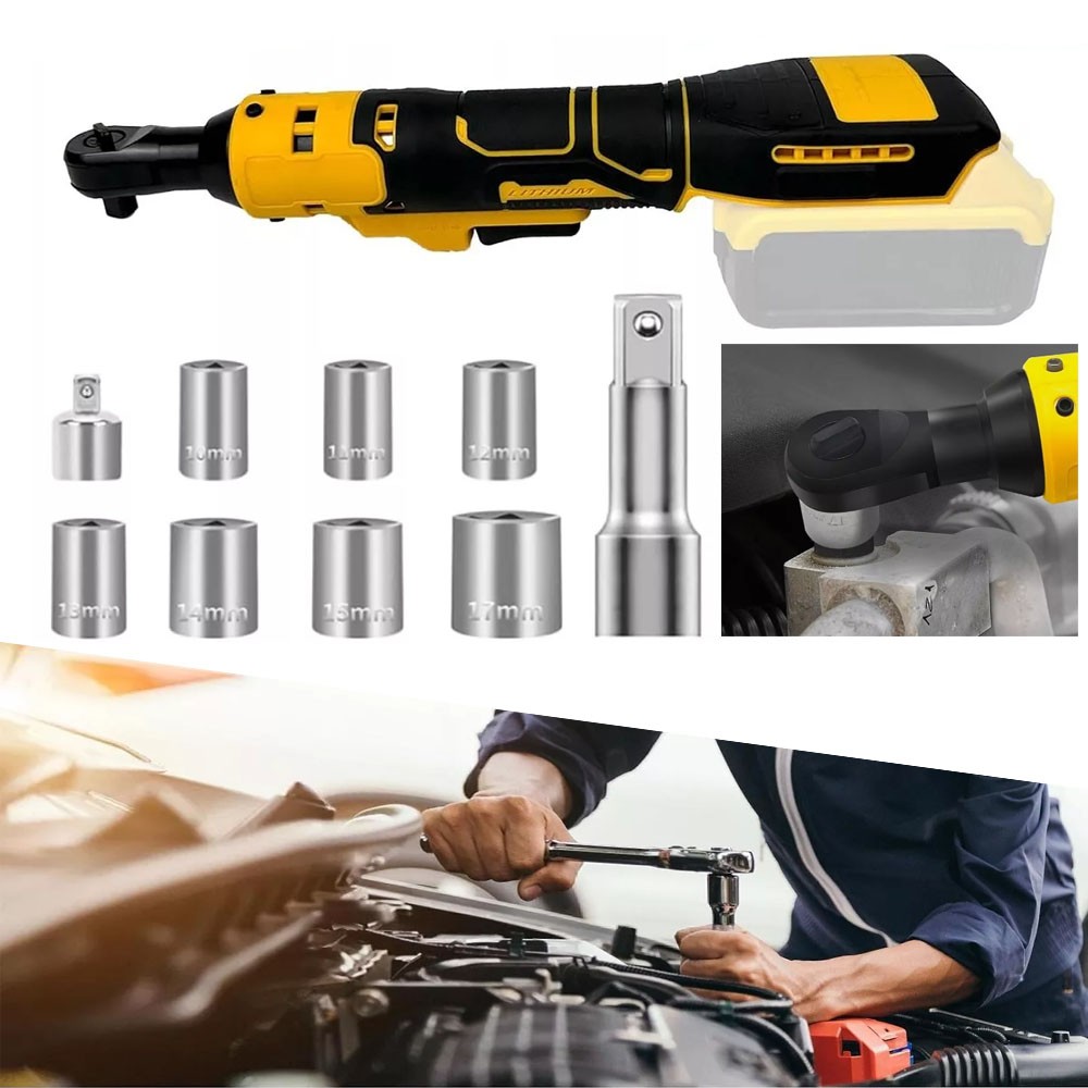 20V Electric Cordless Ratchet 3/8&Prime;Right Angle Wrench Impact Power Tool For DEWAL