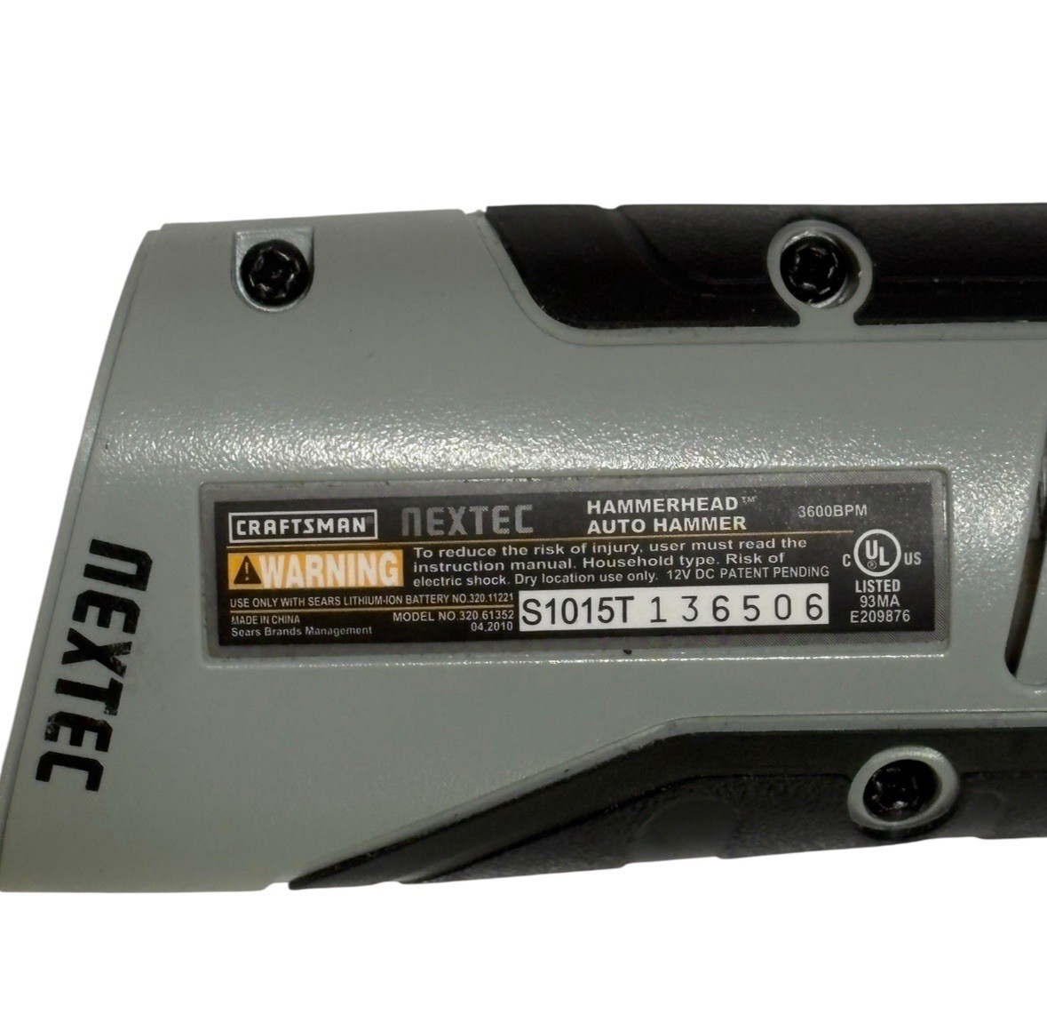 Craftsman Nextec 320.61352 12V Cordless Hammerhead Auto Hammer 3600BPM Tool Only