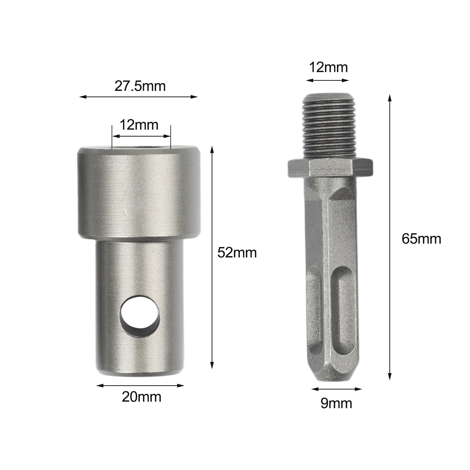 Earth Auger Adapter Tool 4 Handle Interfaces Compatible for Impact Wrench Drill