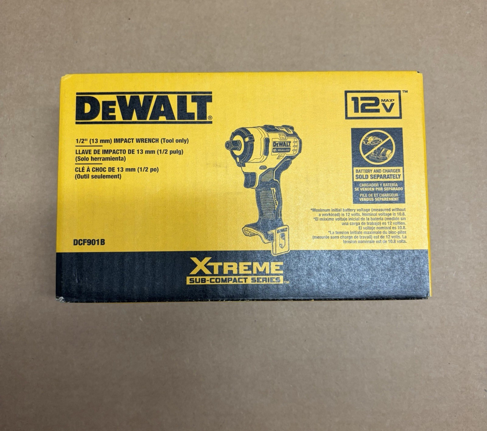 New Dewalt Xtreme DCF901B 12V Max 1/2&Prime; Brushless Impact Wrench (Tool only)