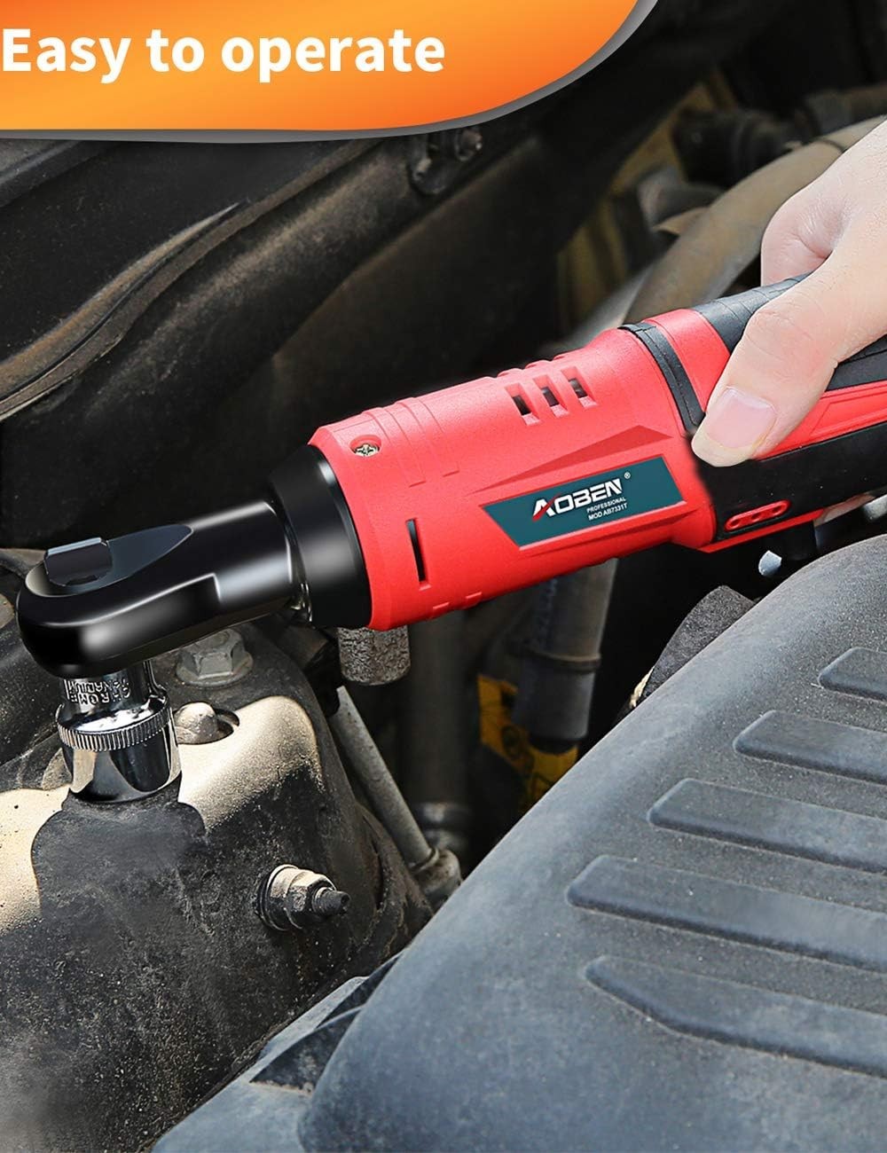 High-Speed 3/8 » Electric Ratchet Wrench – 280 RPM with Safety Features Included