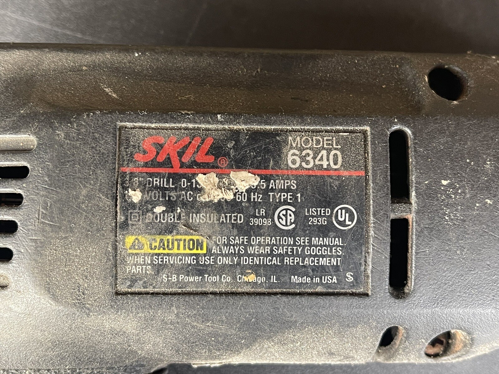 Skil #6340 3A 0-1300 RPM VSR Keyless Chuck 3/8&Prime; Corded Drill Pre-owned & Tested