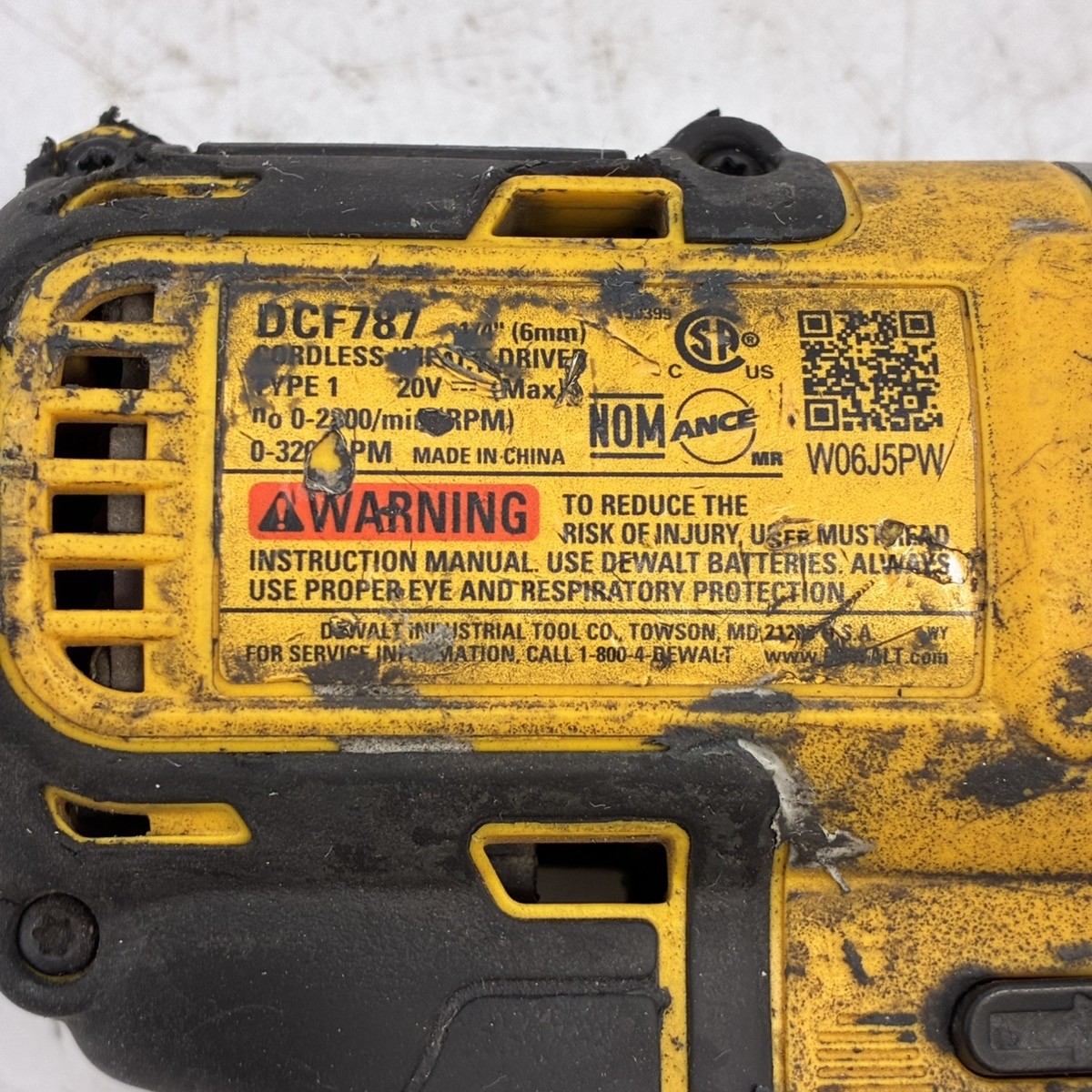 DEWALT DCF787 20V 1/4&Prime; Cordless Impact Driver Tool Only (GO1068014)