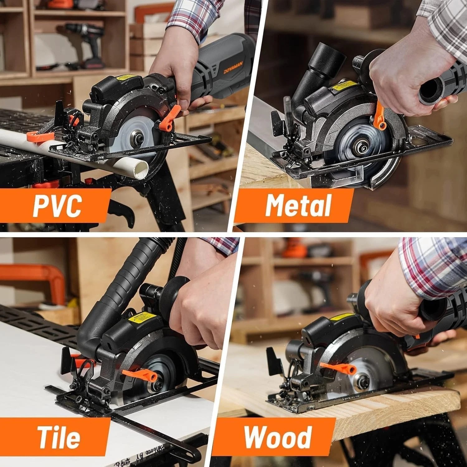 Circular Saw, 5.8A 4-1/2&Prime; Circular Saw w/Laser & Auxiliary Handle | 6 Blades …