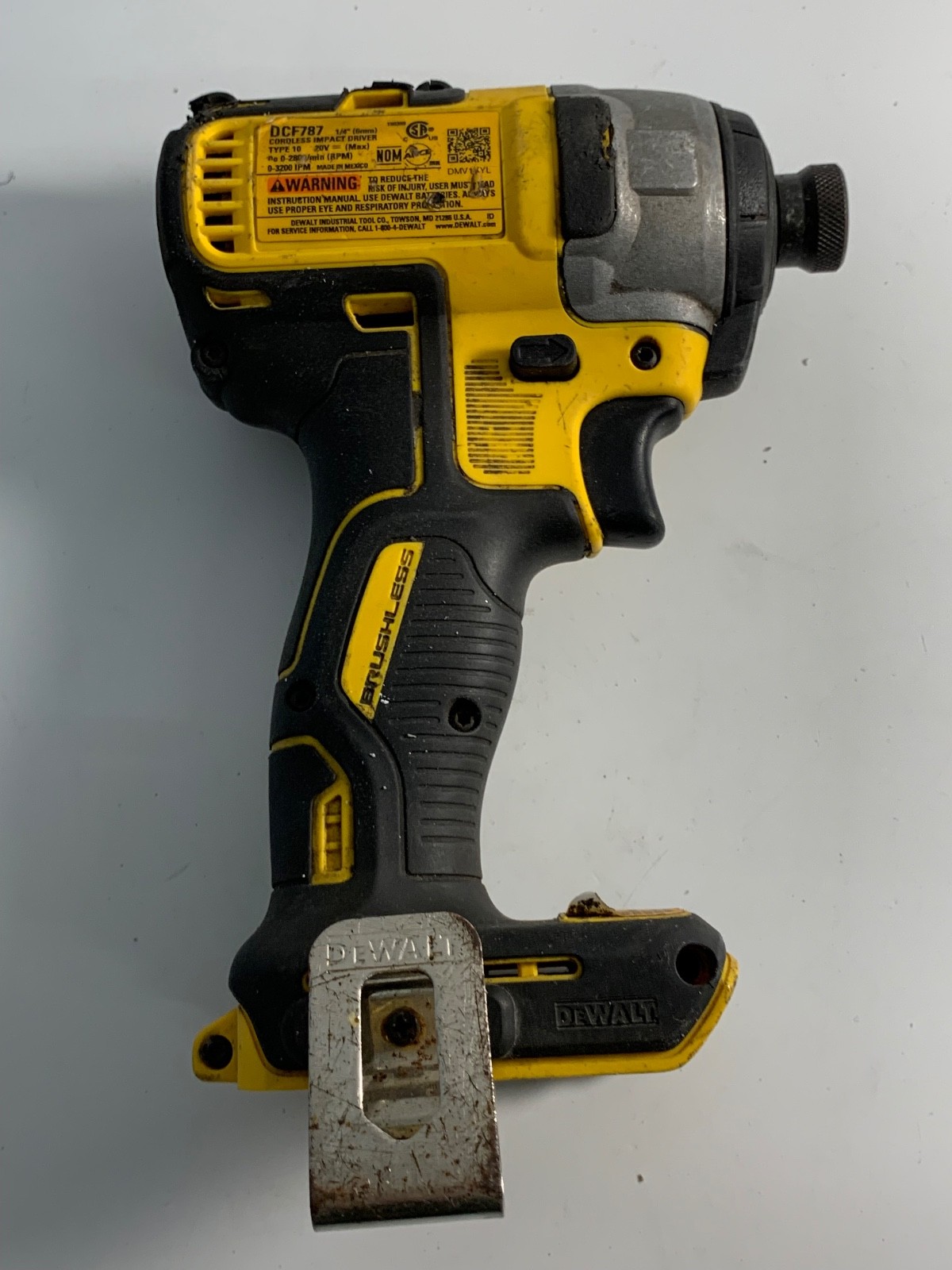 DeWalt 20 Volt Max 1/4 Inch Brushless Cordless Impact Driver Tool Only DCF787