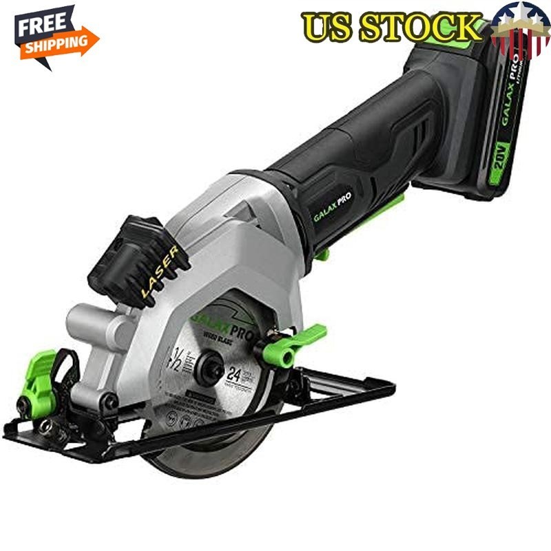 Cordless Mini Circular Saw W/ Laser Guide 2 Blades 3400RPM Adjustable Angle New