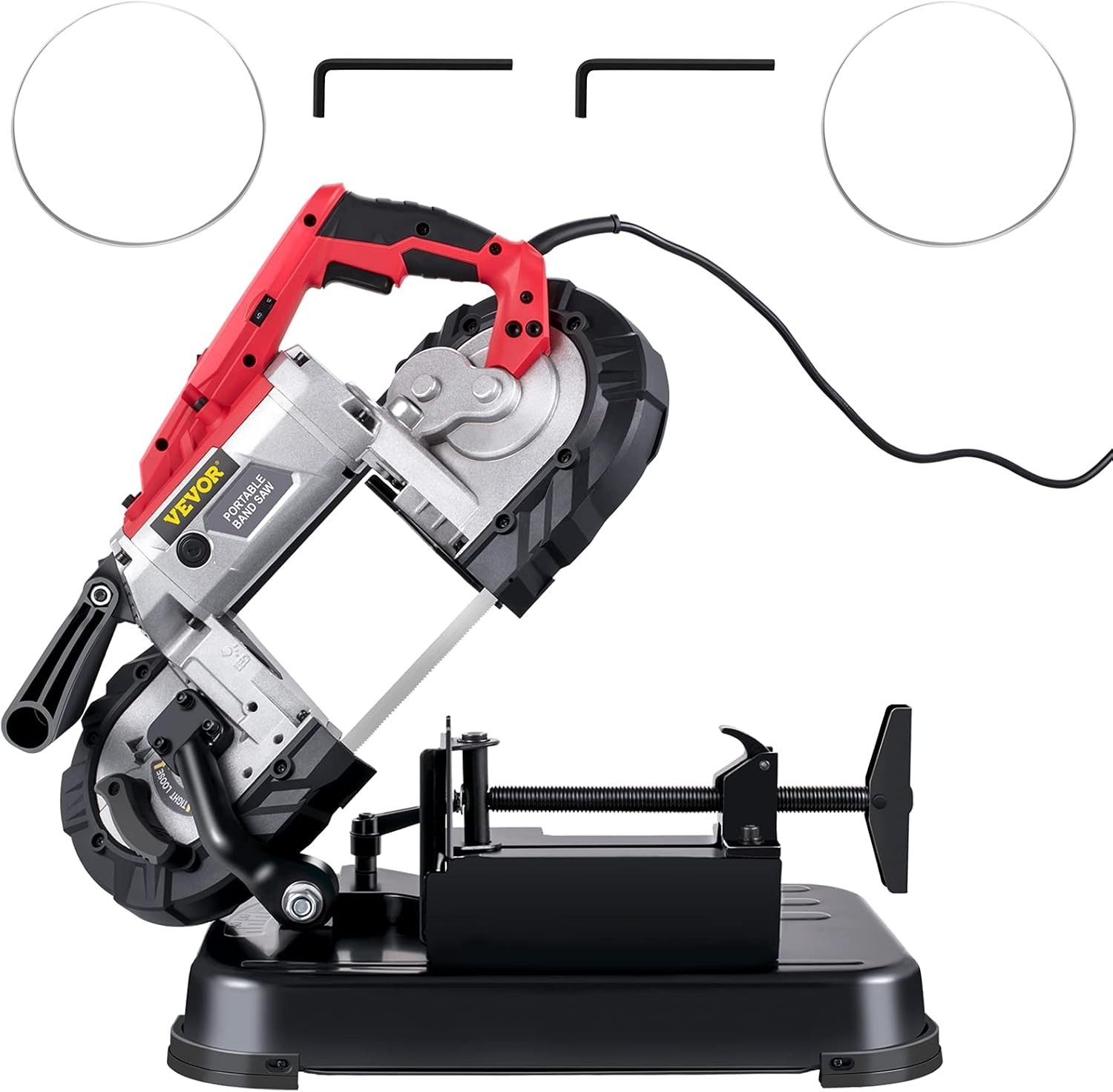 Variable Speed Portable Band Saw with Removable Steel Base – 1100W Capacity