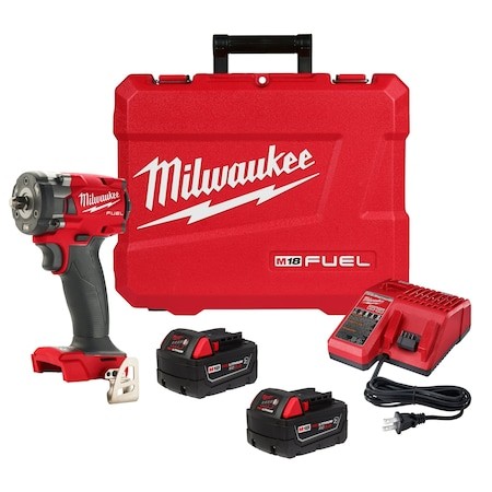 Milwaukee Tool 2854-22R M18 Fuel 3/8 In. Compact Impact Wrench With Friction