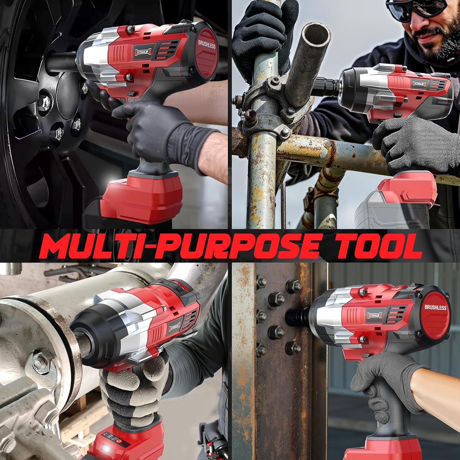 DIYtoolifz 1700 Ft-Lbs 1/2&Prime; Brushless Impact Wrench for Milwaukee 18V Battery