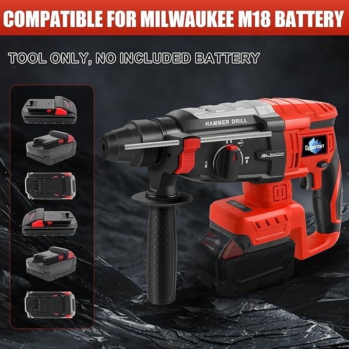 Cordless Rotary Hammer Drill (Tool Only) Compatible with Milwaukee M18