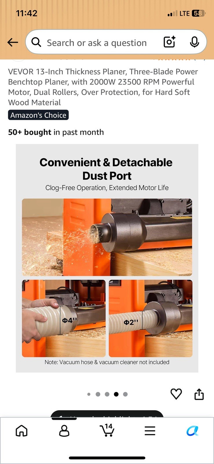 VEVOR 13 in Thickness Planer 2000W 3-Blade HSS 110V Corded Electric