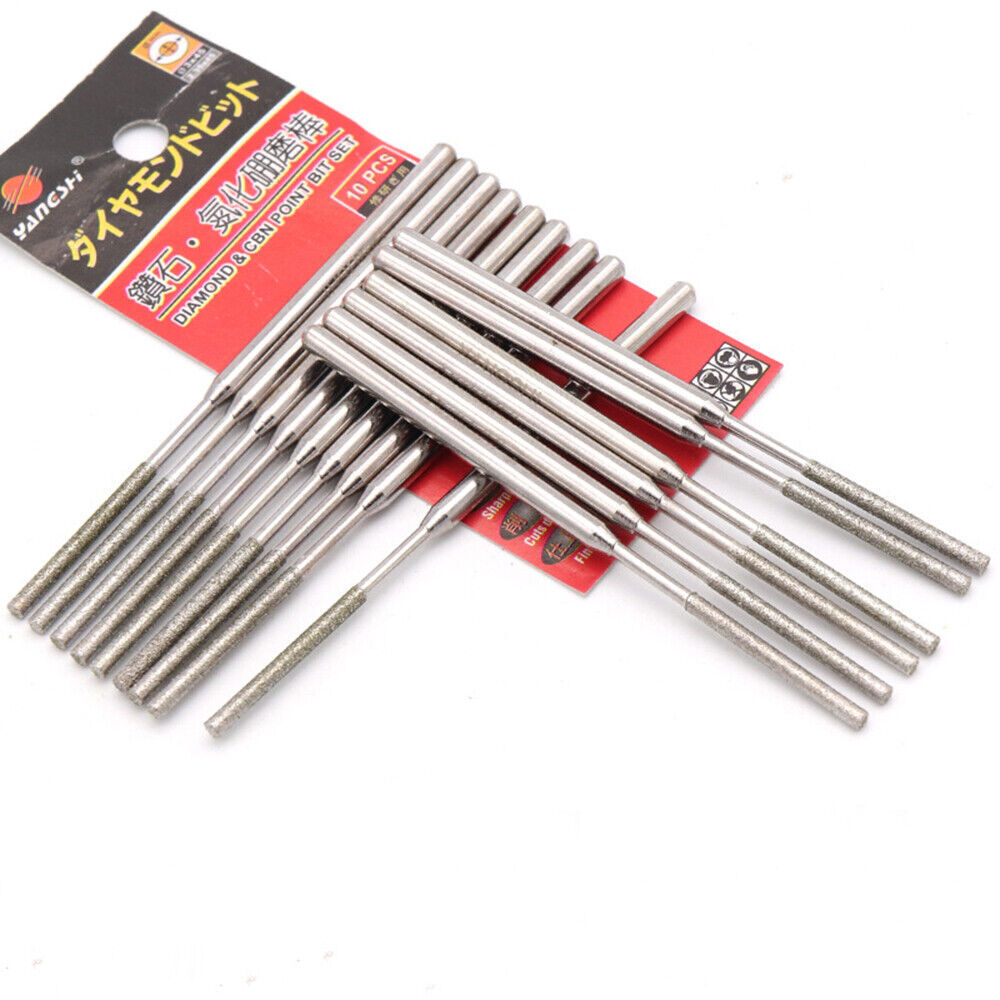 1-10mm Diamond & CBN Burrs Extra Long Cylinder Grinding Bit for Dremel Engraving