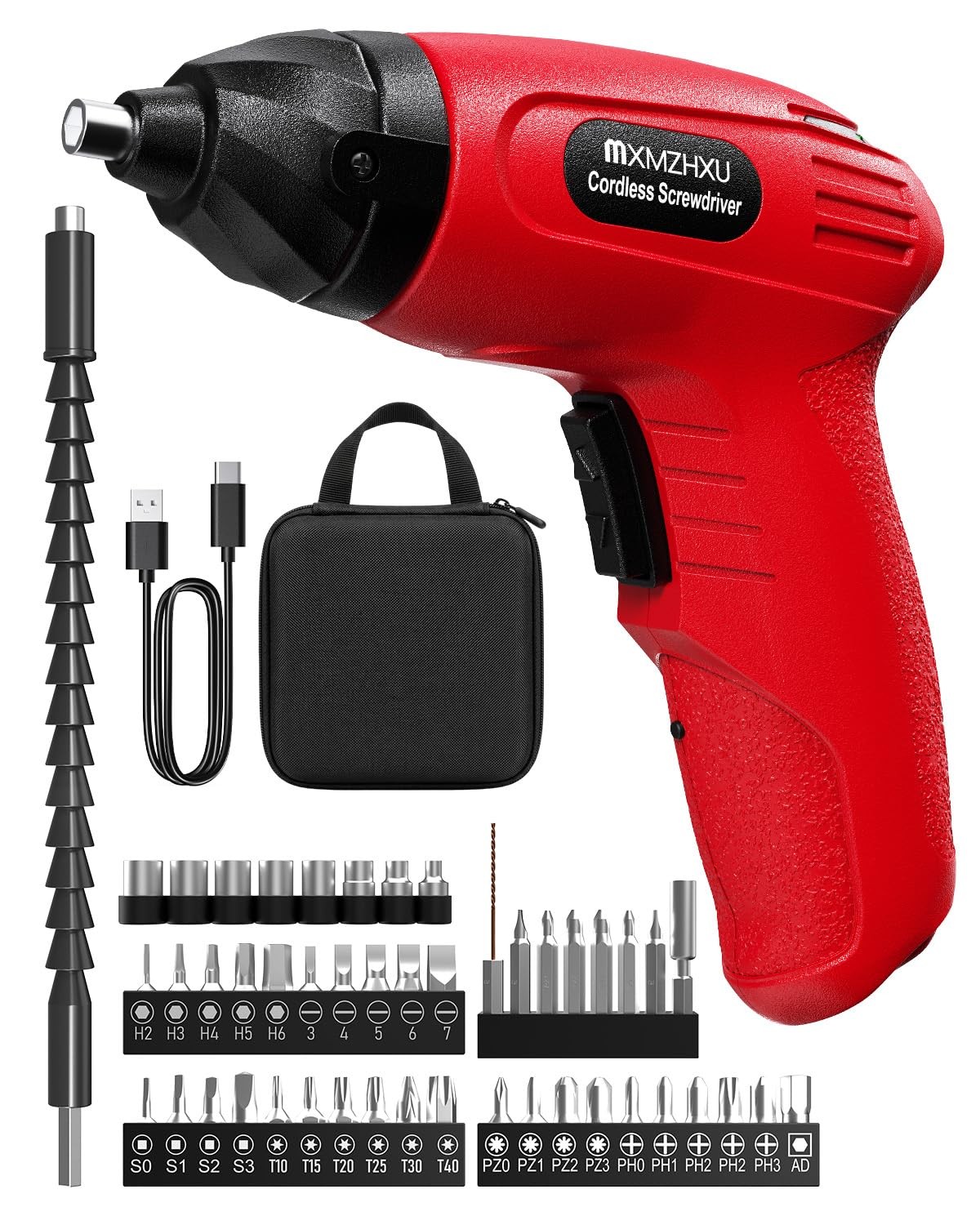 Rechargeable Cordless Screwdriver Set 50-Piece 3.6V Electric Screwdrivers with