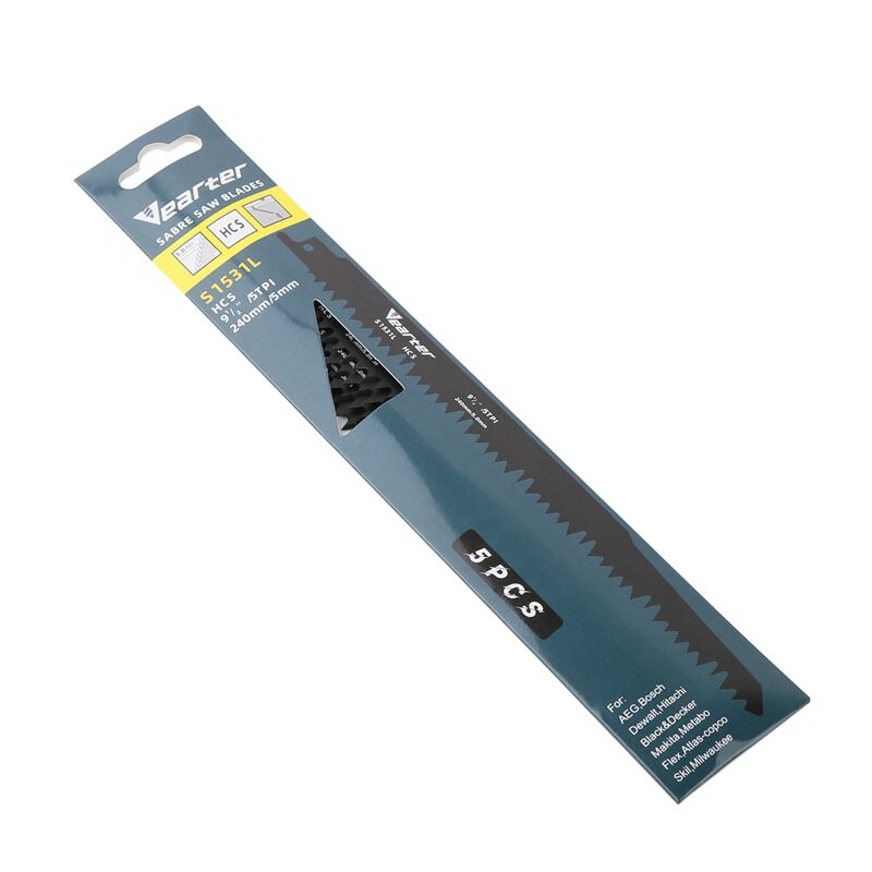 5 Pack 9.5 Inch Wood Pruning Cutting Saber Reciprocating Saw Blades Set – 5TPI