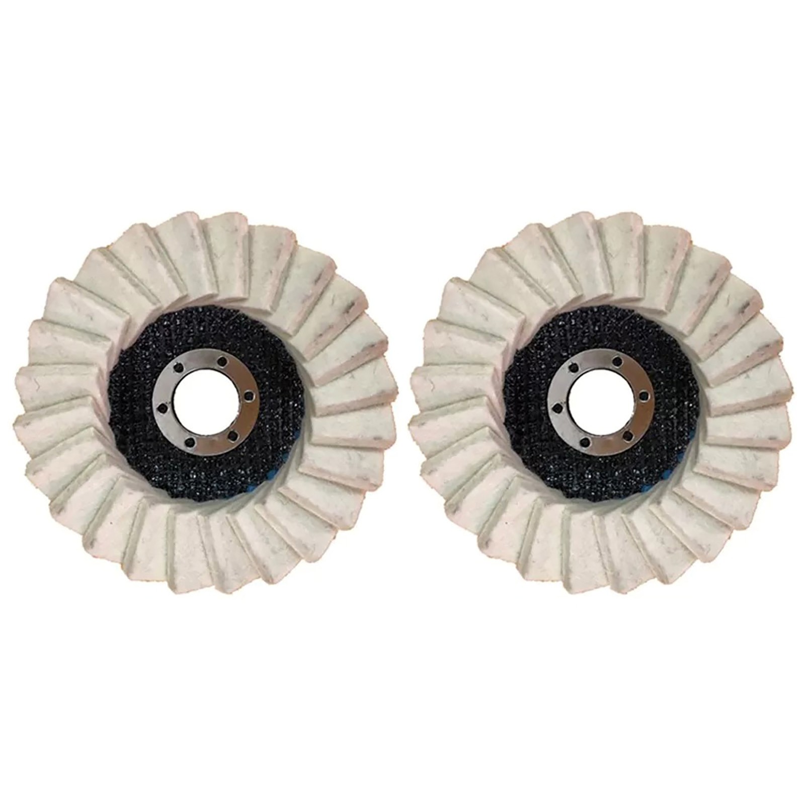 2Pcs Wool Felt Flap Disc Finishing Wheel Buffing Pads For Metal Glass Wood 115MM