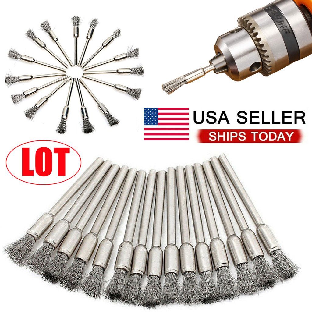 Lot Stainless Steel Wire Brush Set Dremel Tool Rotary Die Grinder Removal Wheel