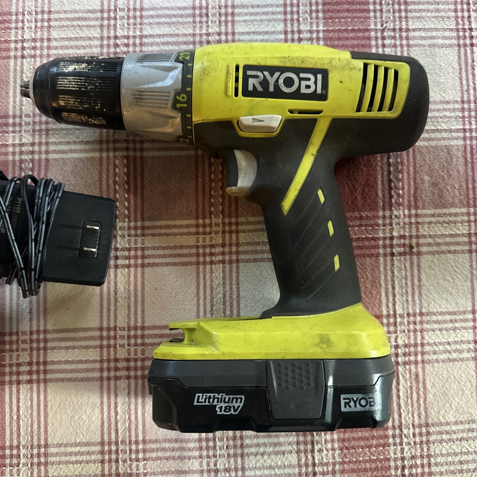 Ryobi P271 ONE+ 18V Li-Ion Drill/Driver Kit 1.3Ah Battery Charger Case