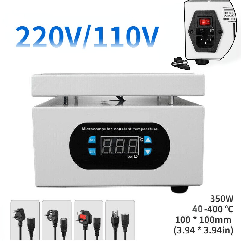 220/110V 10*10cm Digital Hot Plate Preheating Station for PCB BGA Heating Work