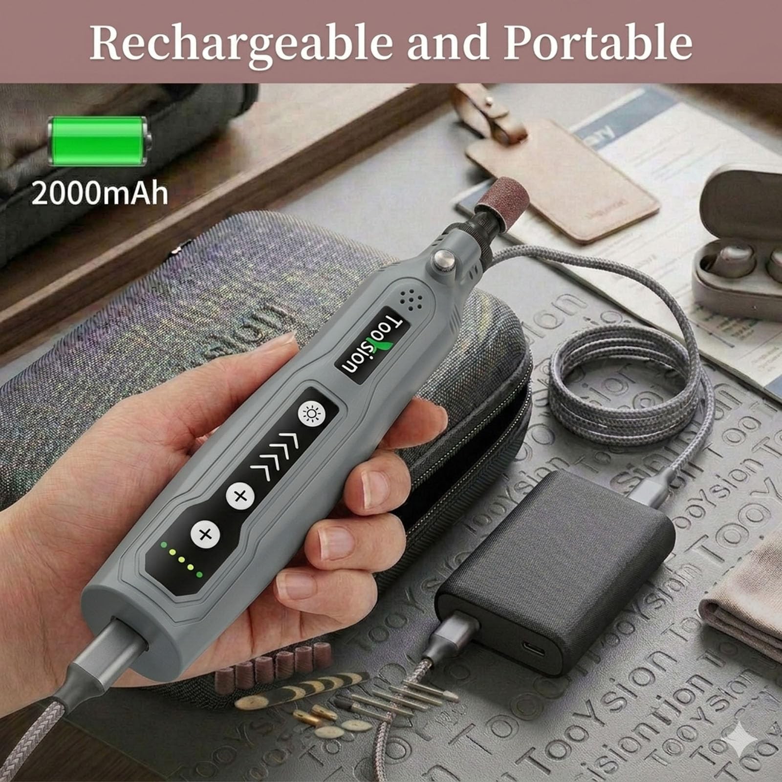 Mini Cordless Rotary Tool,49 PCS and USB Charging, rechargeable battery pack …