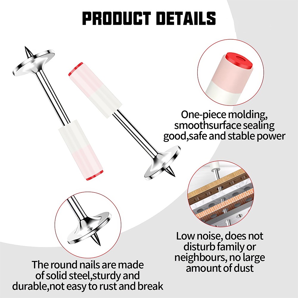 Concrete Nail Gun Kits With 100 Nails Wall Fastening Tool Portable Nail Machine