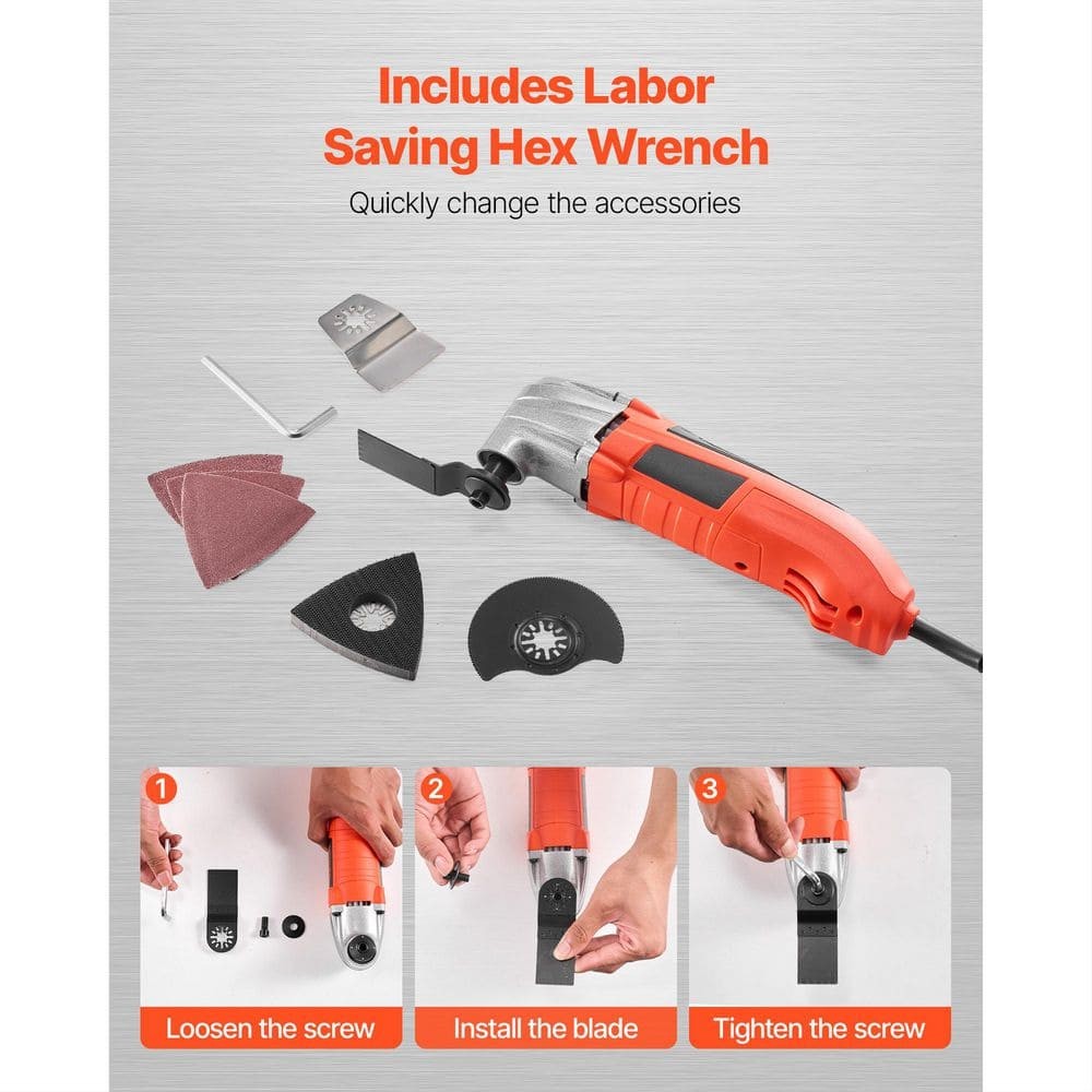 SKYSHALO 2A 22,000 OPM Corded Oscillating Tool, 2.8 Angle, 7PCS Accessories