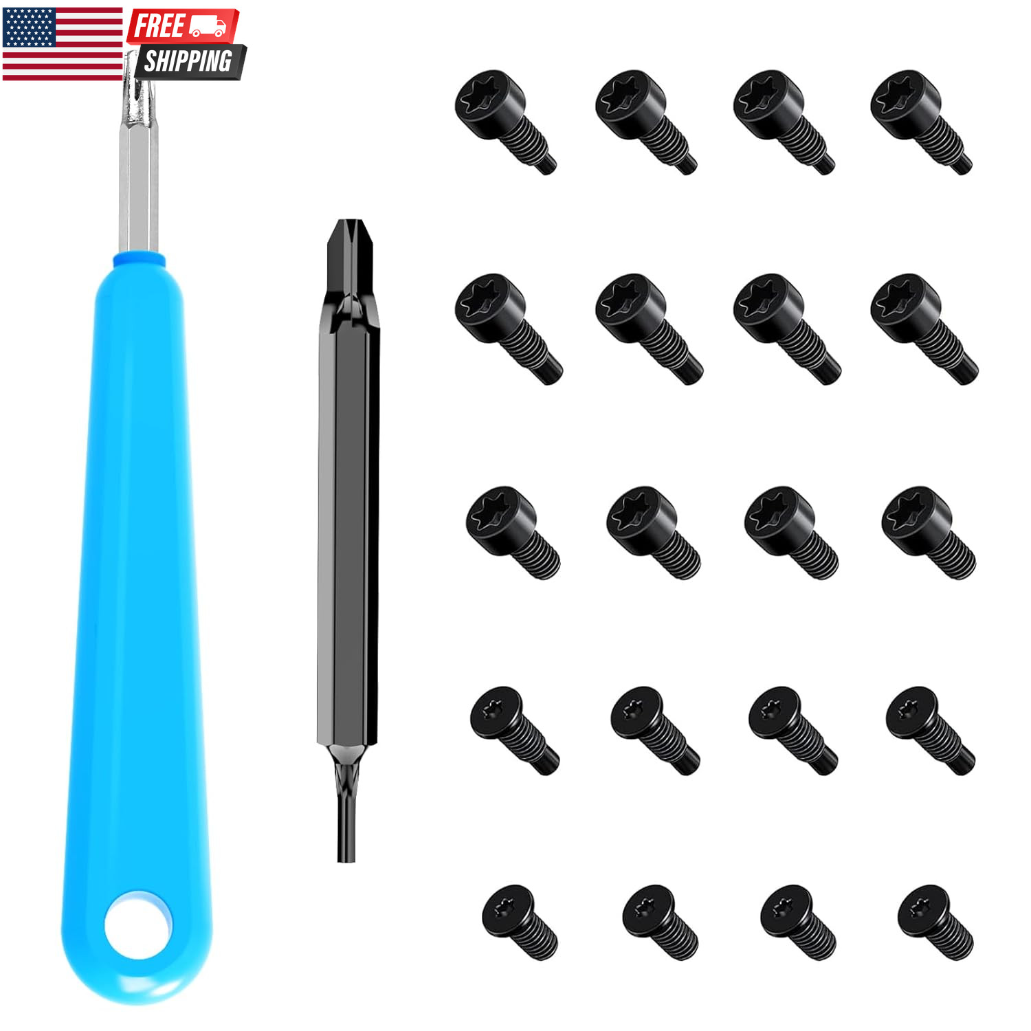 Ring Doorbell Screws Replacement, Blue Double-Ended T6 T15 Screwdriver with 20Pc