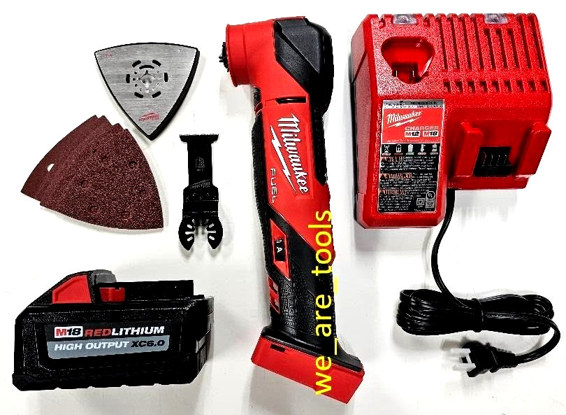 Milwaukee M18 Fuel 2836-20 Multi Tool, 1) 6.0 AH Battery,Charger Oscillating 18V