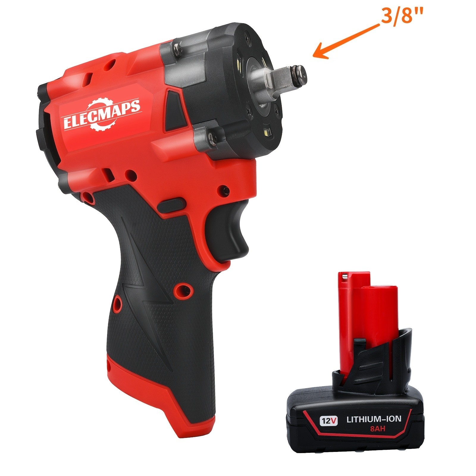 ELECMAPS 3/8 inch Cordless Impact Wrench