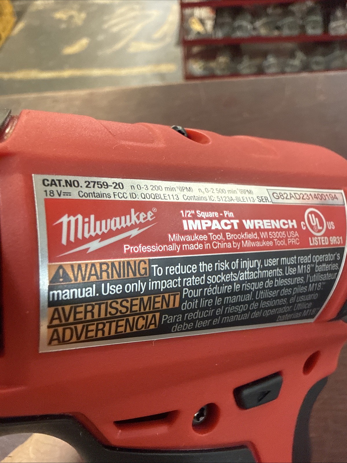 Milwaukee M18 FUEL ONE-KEY Brushless Impact Wrench 220 ft-lbs 2759-20