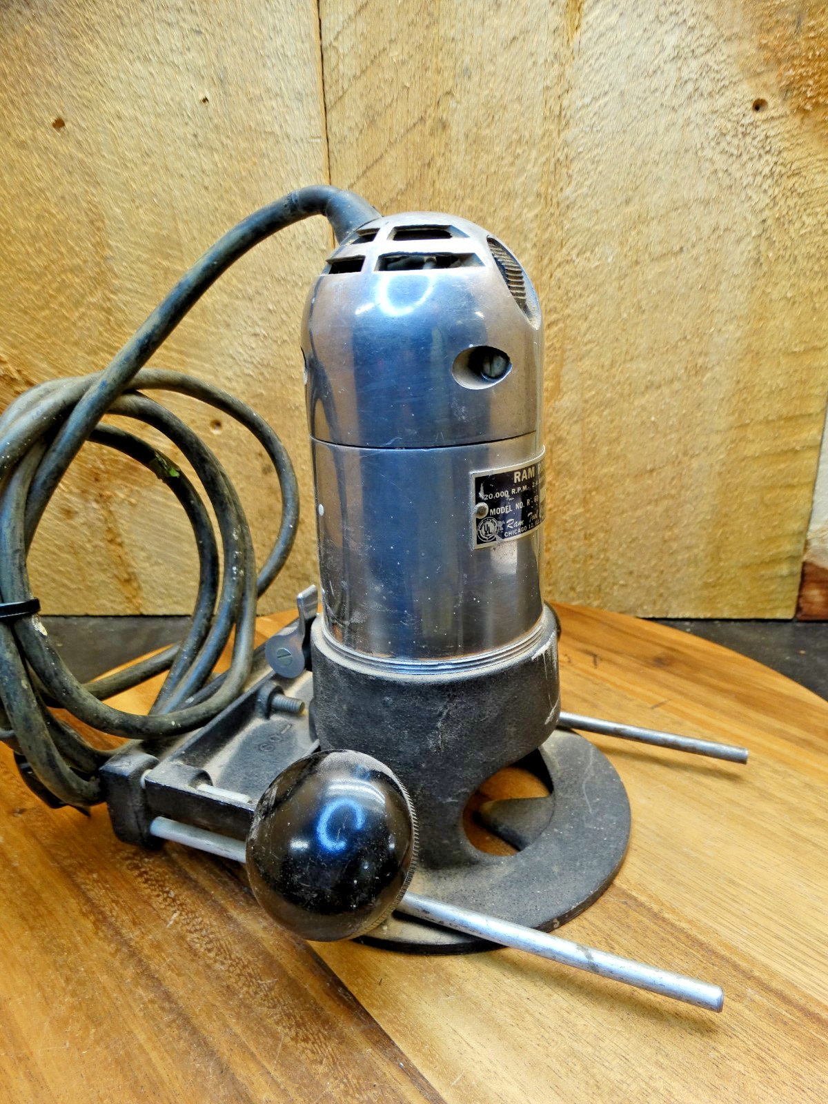 Vintage RAM Router Model R-60 Electric Power Tool with Adjustable Edge Guide
