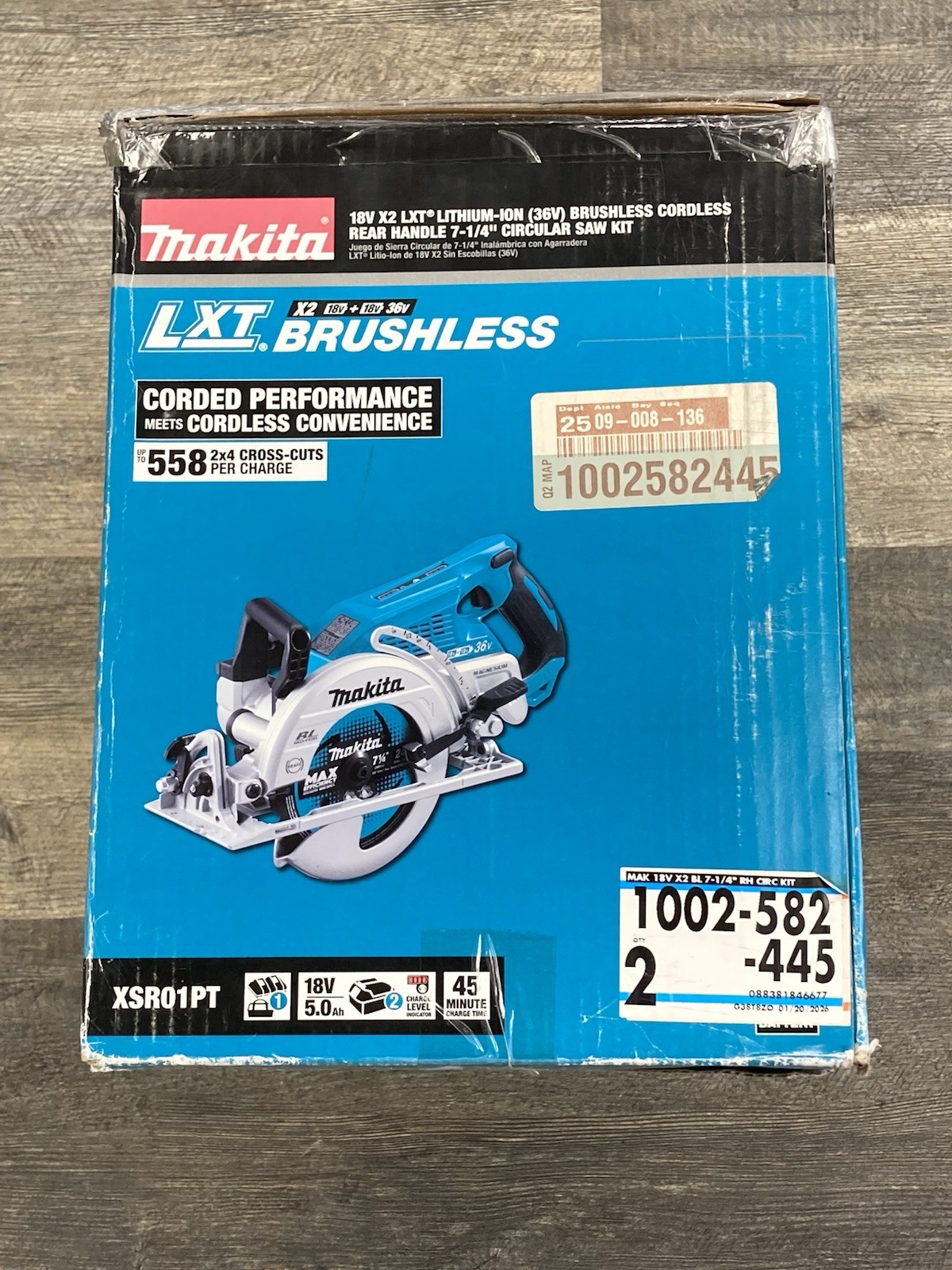 New – Other Makita XSR01PT 18V X2 LXT 7-1/4 in Circular Saw Kit 2 Batteries 5 Ah