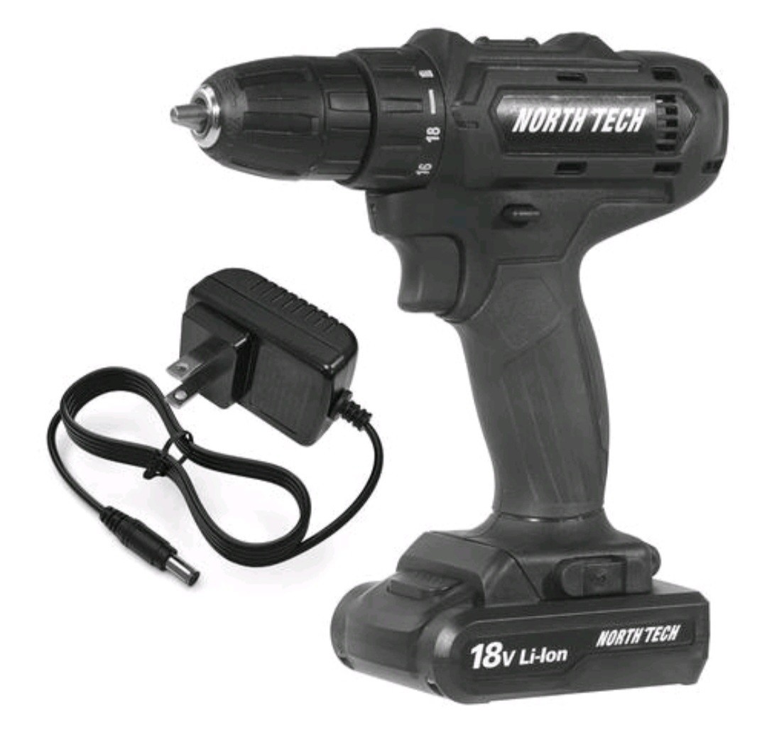 North Tech 18-Volt Lithium-Ion Cordless 3/8&Prime; Drill W/Battery Charger *NEW IN BOX