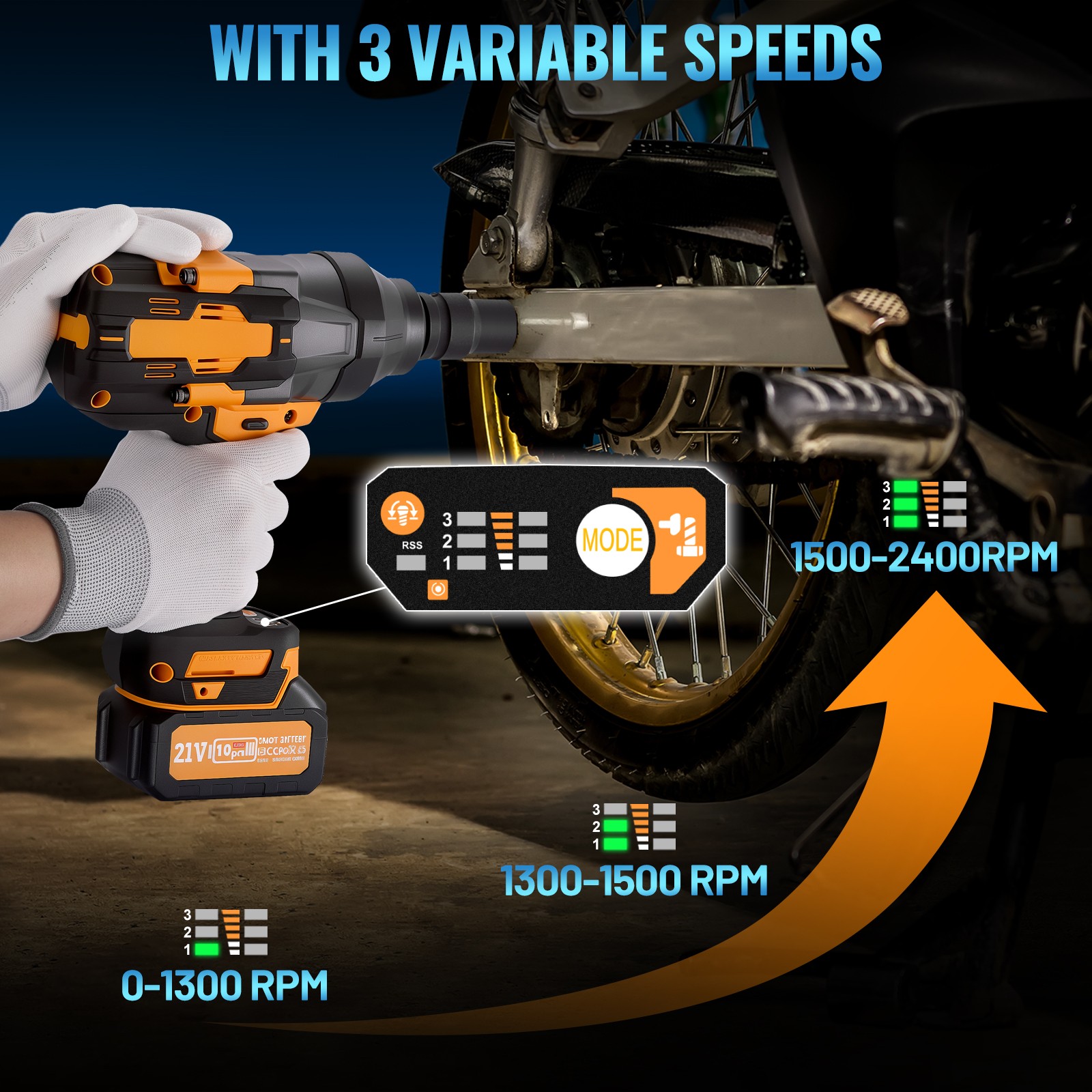 3/4&Prime; Impact Wrench Kit for Automotive & Industrial Use with 2000Nm Torque
