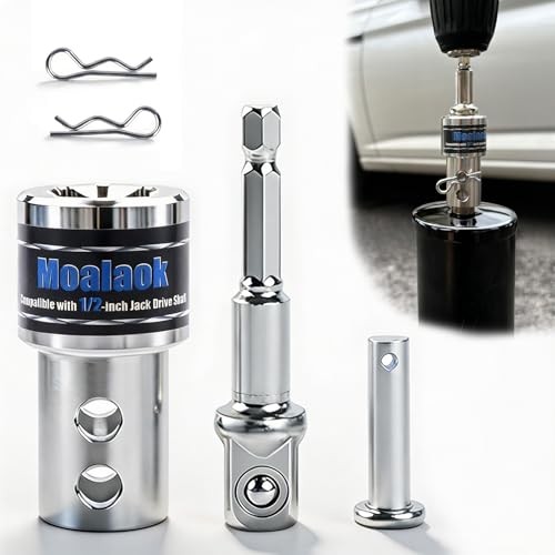 Trailer Jack Crank Handle Power Drill Adapter with 1/2&Prime; Socket Adapter Bit,