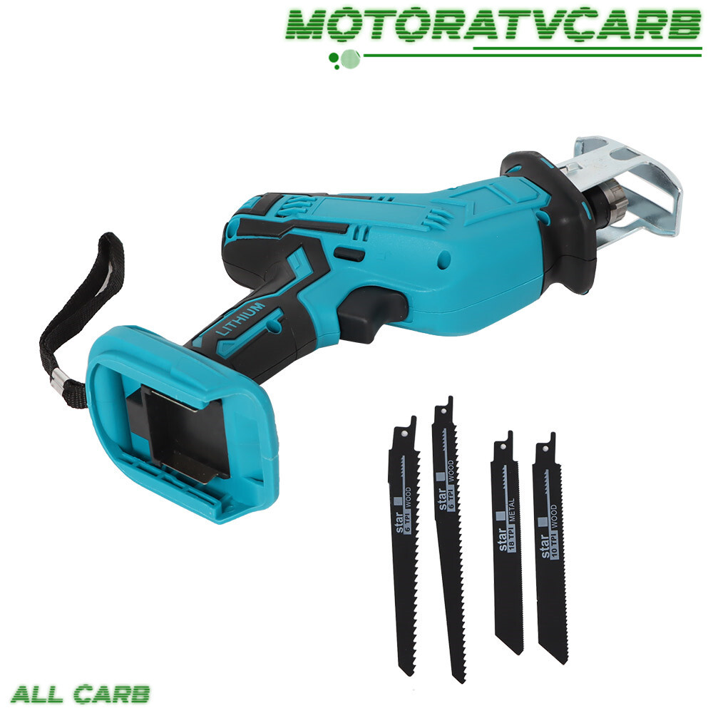 ALL-CARB Cordless Electric Reciprocating Saw w/ 4 × Blades for Wood Cutting